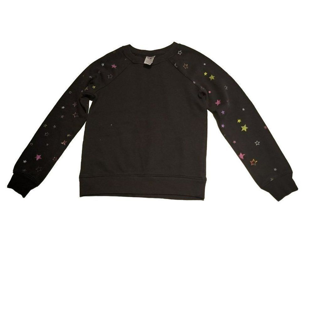 Athletic Works Girls Black Long Sleeve Crew Neck Pullover Sweater Size M 7-8